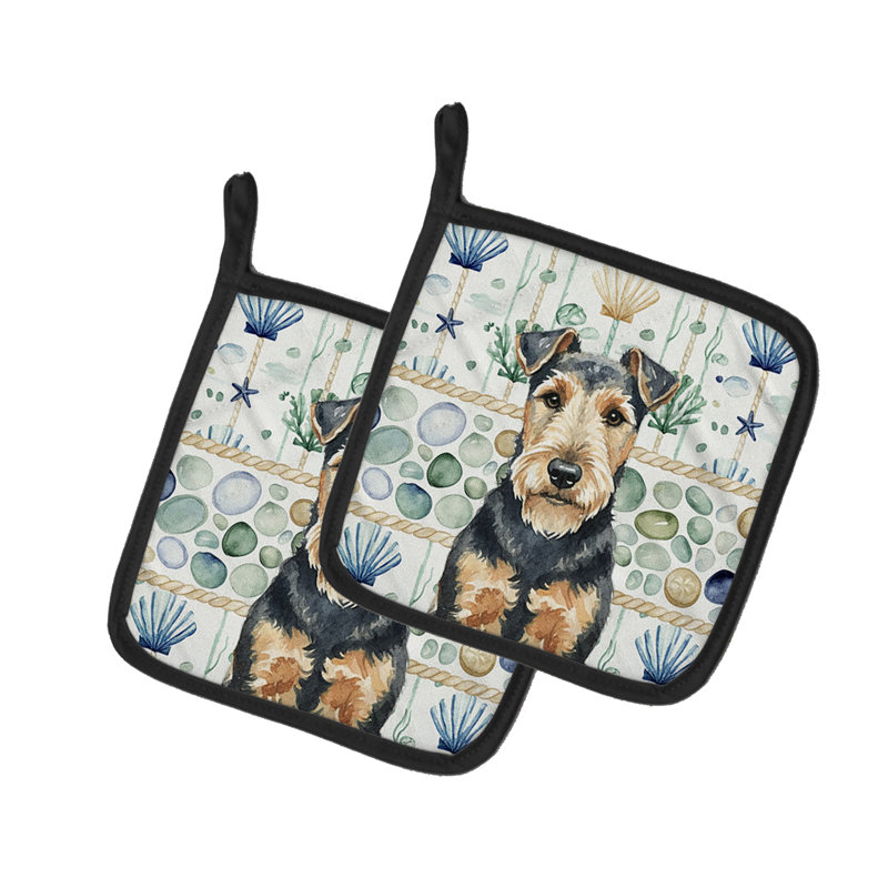 Paire de poignées en verre Welsh Terrier