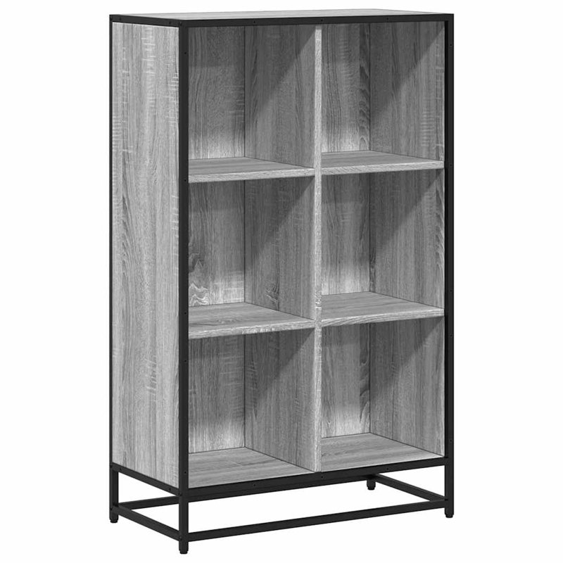 Alvon 107.5cm H Bookcase, (6 Shelves) 107.5cmH x 65.5cmW x 33cmD, Grey Sonoma