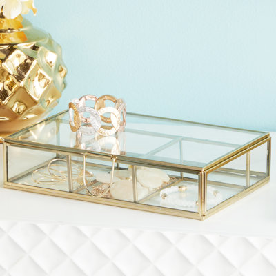 Glass Decorative Jewelry Box with Clear Glass