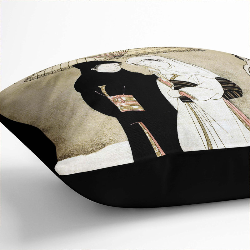 Square Throw Cushion, Black, 40cm H x 40cm W x 15cm D