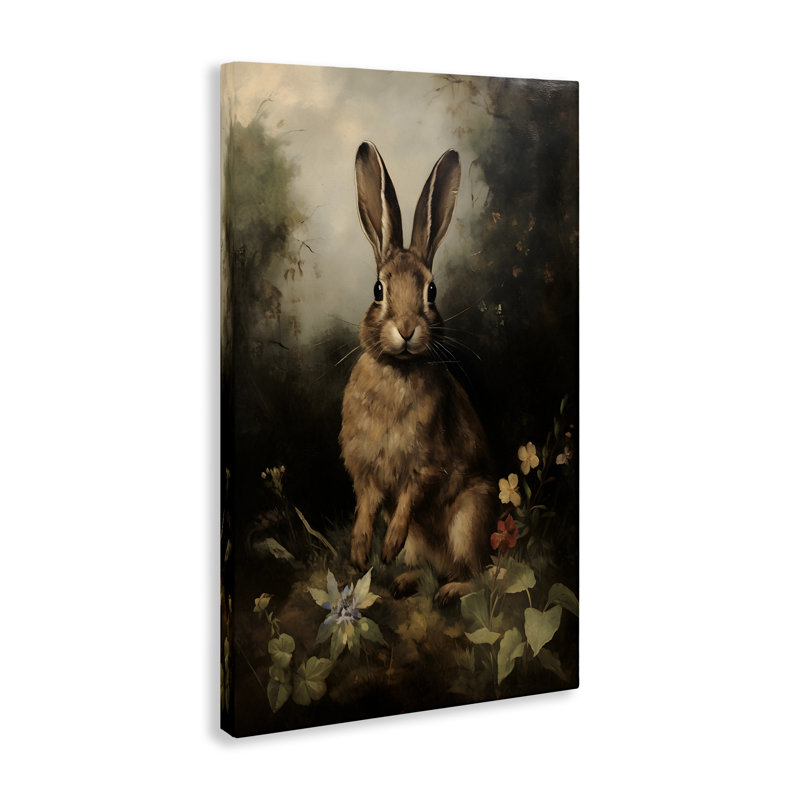 "Bunny in Nature", art mural sur toile par Petal Prints Design, H 30 po x l 20 po