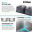 Évier de cuisine en acier inoxydable 60/40 KRAUS-115303335-115303332