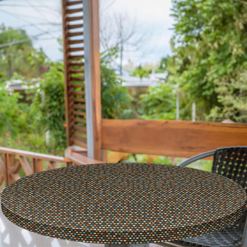 Bay Isle Home™ Love Fitted Round Tablecloth Multicolor 92910, 64.17" Round