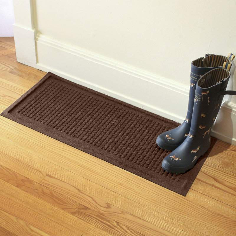 Carrés Waterhog 15 po X 36 po Tapis de rangement intérieur / extérieur, Brun foncé