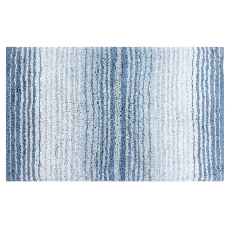 Griffie Plush 100 % Cotton Bath Rug, Blue, Single - 24" L x 40" W