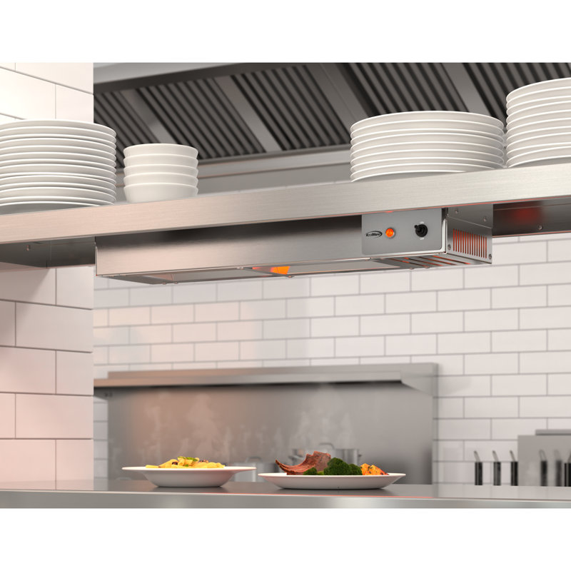 Chauffe-plat commercial de 24 po de haut à puissance maximale avec commandes à bascule et cordon - 120 V, 500 W, homologué UL en acier inoxydable (km-wstrip-24)