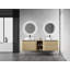 Meuble-lavabo mural 72 po avec lavabo d'art en céramique et 1 tablette de rangement, 4 portes à fermeture en douceur, contreplaqué