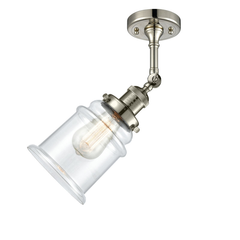 Galaviz Dimmable Bath Sconce, 6 Watt Vinage LED Bulb, Clear, Polished Nickel
