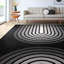 Tapis tissé à plat à motif géométrique noir Winston Porter Shanea Duo-96269829