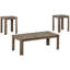 3 pièces dans le style de salon: tables basses et 2 tables de bout, stratifié brun 3 pour la maison: stratifié, taupe transitionnel