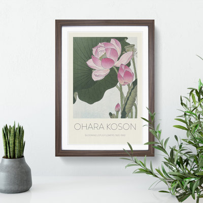 Pink Lotus Flower Print by Ohara Koson - Picture Frame Painting