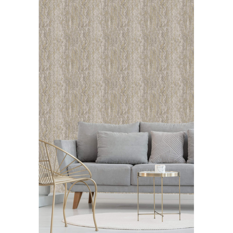 Papier peint texturé non tissé Marble Striation Pi., Gris