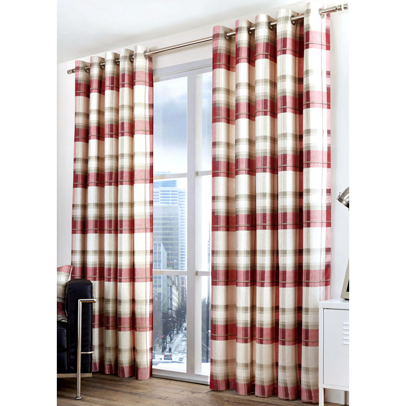 Cotton Sheer Curtain Pair, Width 168 x Drop 137 cm, Ruby