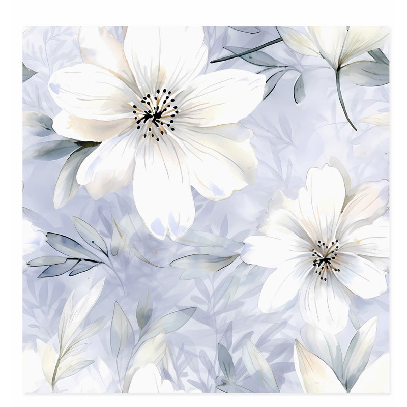 «Floral Floral Myst», impression d'art moderne sans cadre, H 16 po x l 16 po
