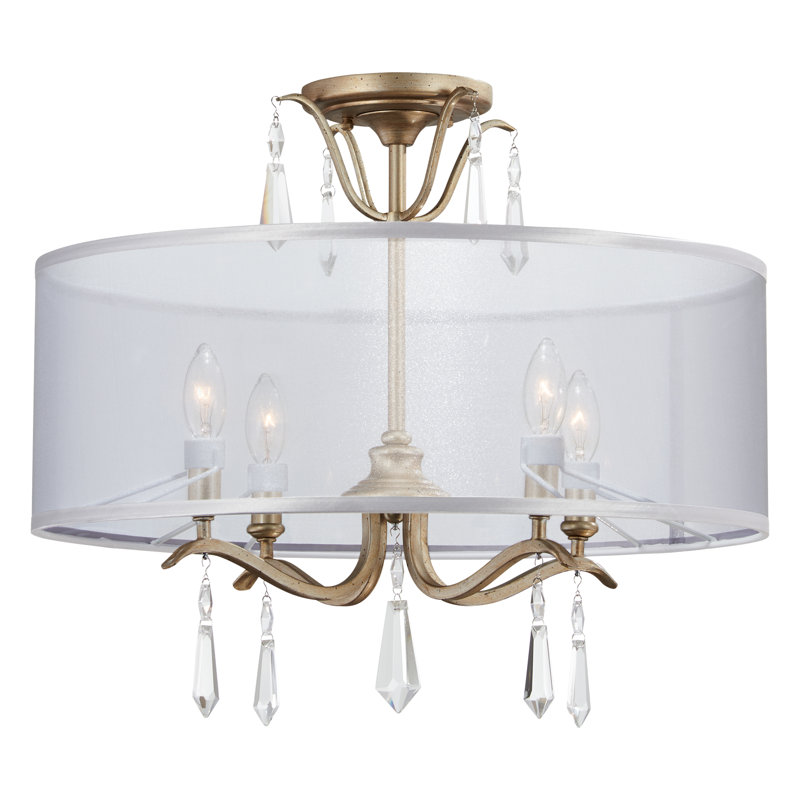 Vogan 4 - Light Dimmable Drum Chandelier, Gold