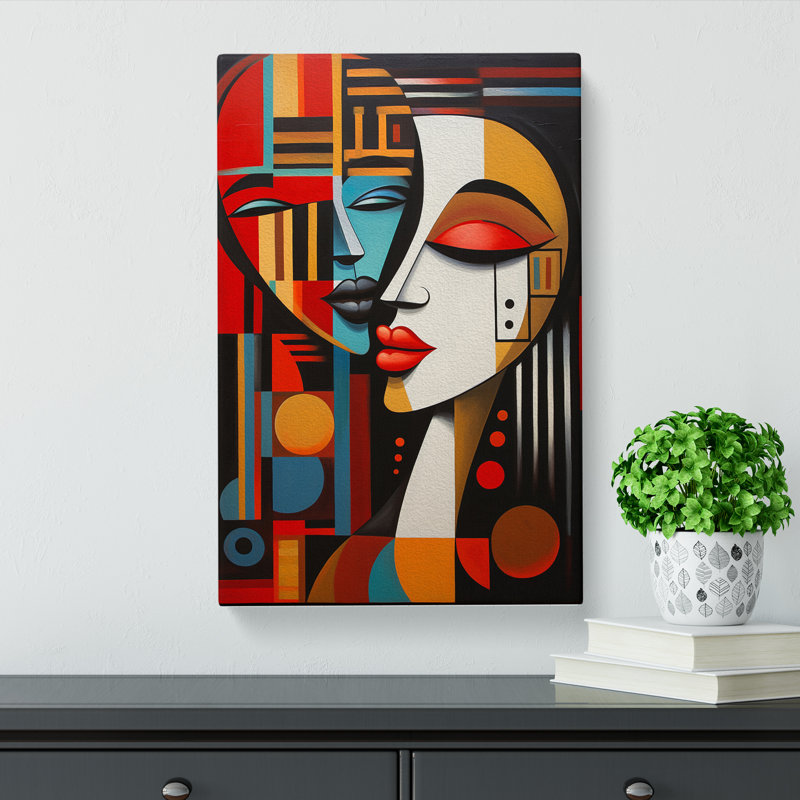 Lovers Constructivism Art - Wrapped Canvas, 50cm H x 35cm W x 3cm D