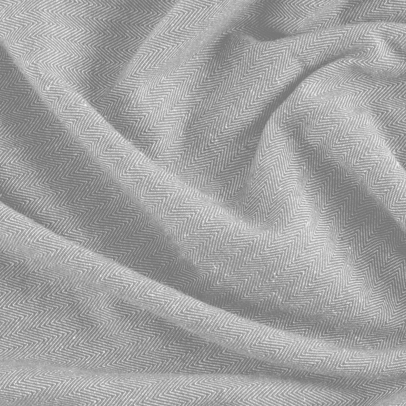Waubun 100% Sustainable Cotton Blend Chevron Texture Unlined Light Filtering Rod Pocket Panel, Gray, 48" W x 84" L
