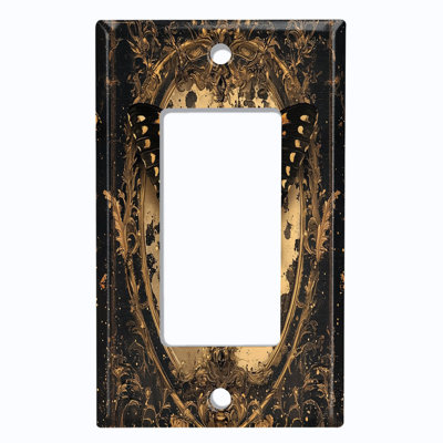 Metal Light Switch Plate Cover Standard Size 1 Gang GFI Rocker - Gothic Butterfly