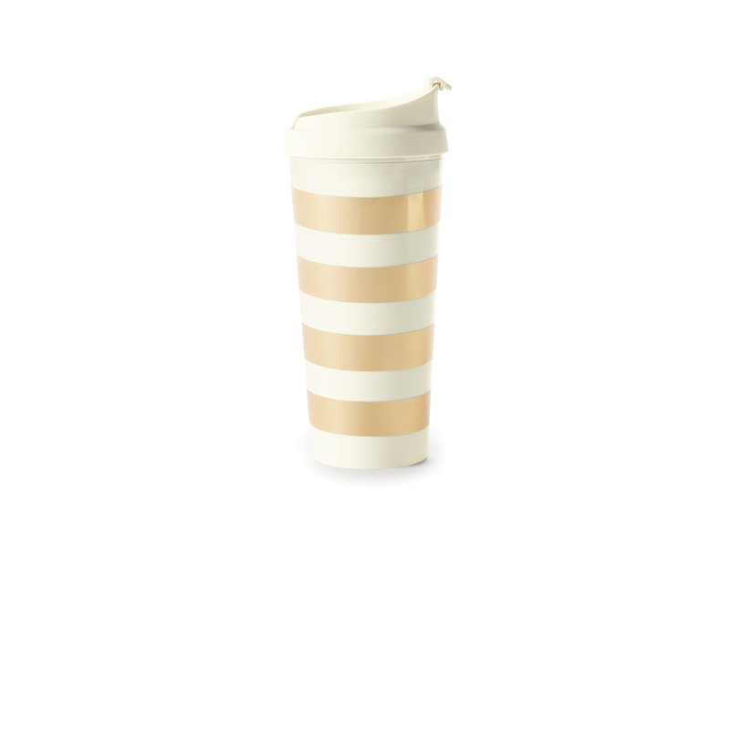Thermal Mug, Gold Stripe, Gold