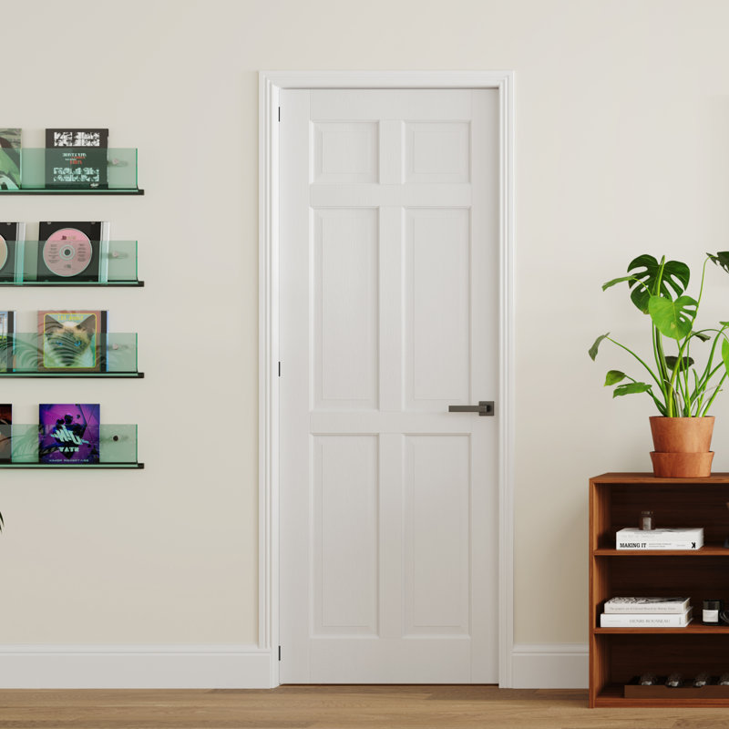 Intérieur 6 panneaux de porte en bois avec porte de garde-manger pré-montée, 30 po x 80 po, Gauche