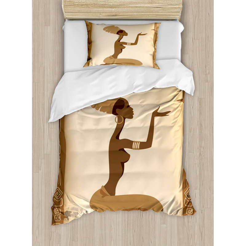 African Modern & Contemporary Polyester Duvet Cover, Twin