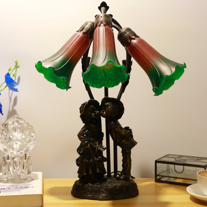 Amena Resin Desk Lamp, Brown Blue