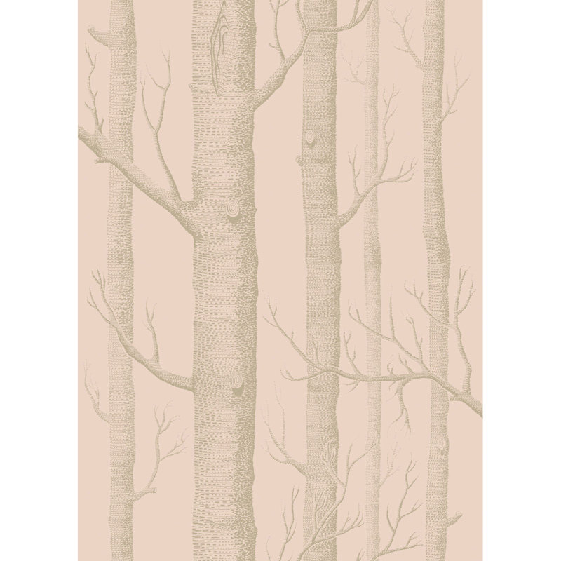 Whimsical Floral Wallpaper Roll, Pink/Gilver