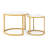 Set 2 Coffee Table Nesting White And Gray Top Frame Circular Round And Marble Pattern Wooden Tables