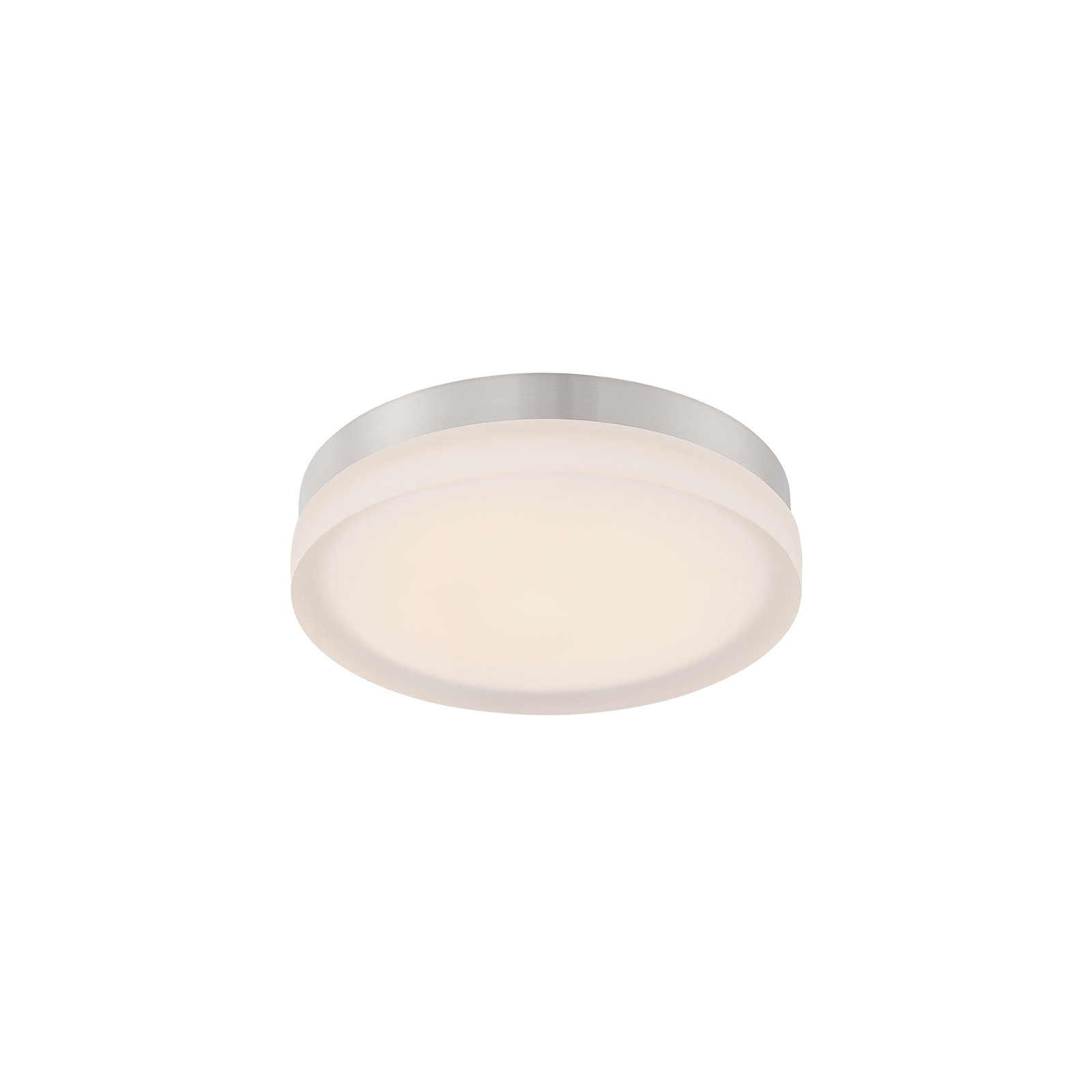 Single Light Glass LED Flush Mount, Titanium, 2.5" H x 11" W x 11" D, 2700K