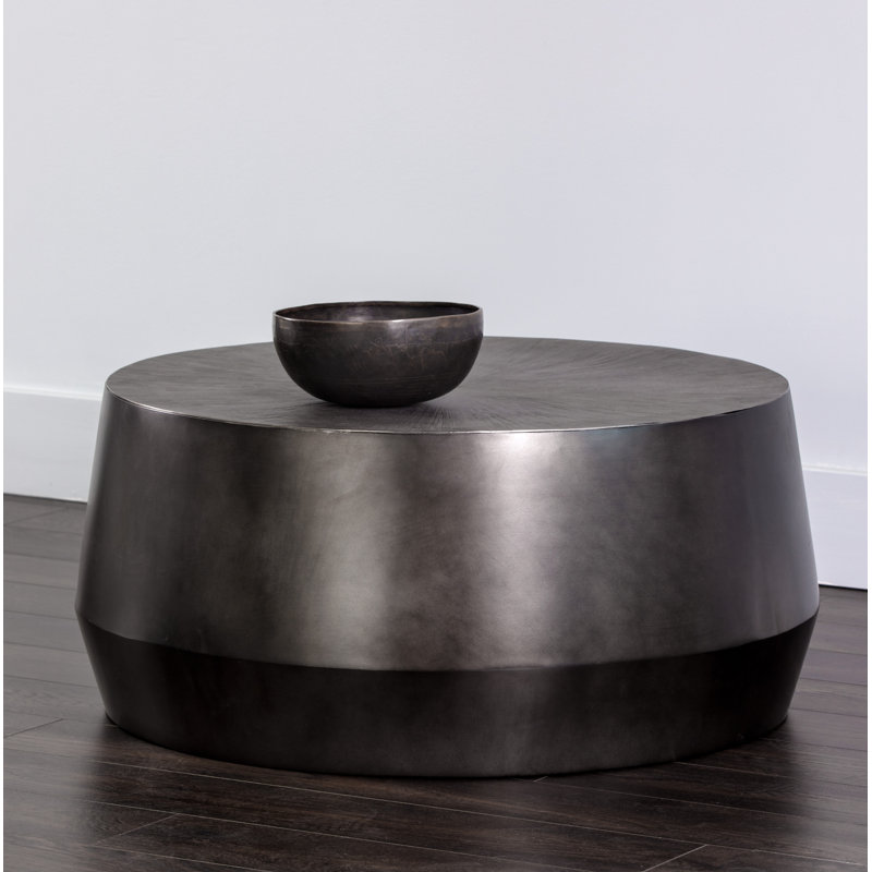 Africia Coffee Table - Small Gunmetal , Gunmetal, 15" H x 34.25" L x 34.25" W