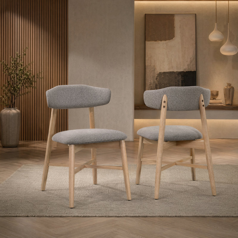 Chaise rembourrée en bois massif, Tanné