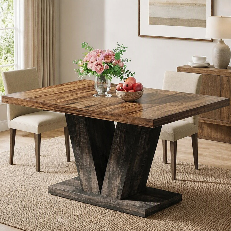 Dining Table, Brown/Grey Black