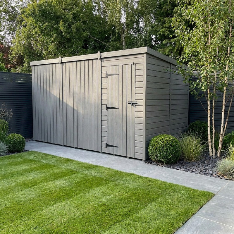 Total Sheds 12ft x 10ft Composite Pent Garden Shed - Single Door - No Windows - EPDM Rubber Roof - UK Manufactured