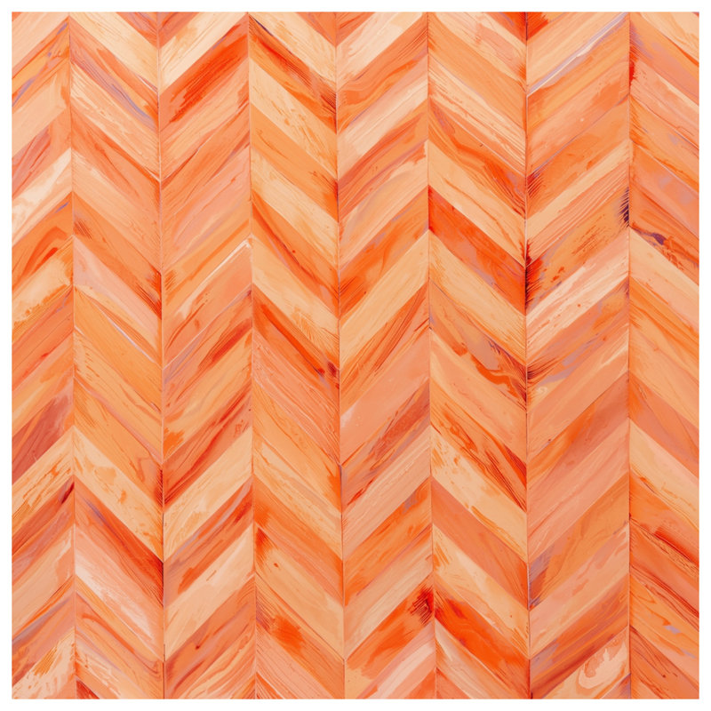 Édredon orange à motif de chevrons, Grand lit