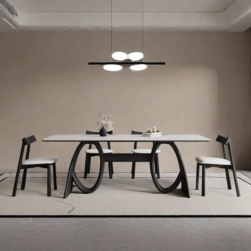 Ensemble de table de salle à manger rectangulaire de style italien, H 29,53 po x L 62,99 po x l 31,5 po