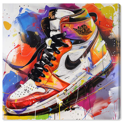 «Bright Bold Splash Sneaker», impressions sur toile par Art Remedy