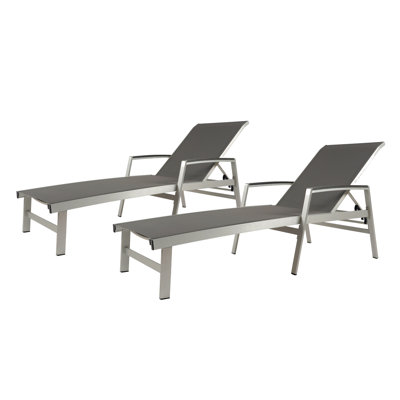 Yasmina Outdoor Metal Chaise Lounge Set