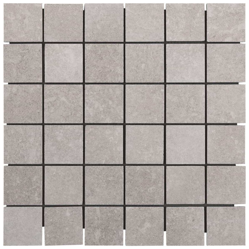 Stoneside 2x2 Porcelain Matte Mosaic Tile, Linen Warm Gray