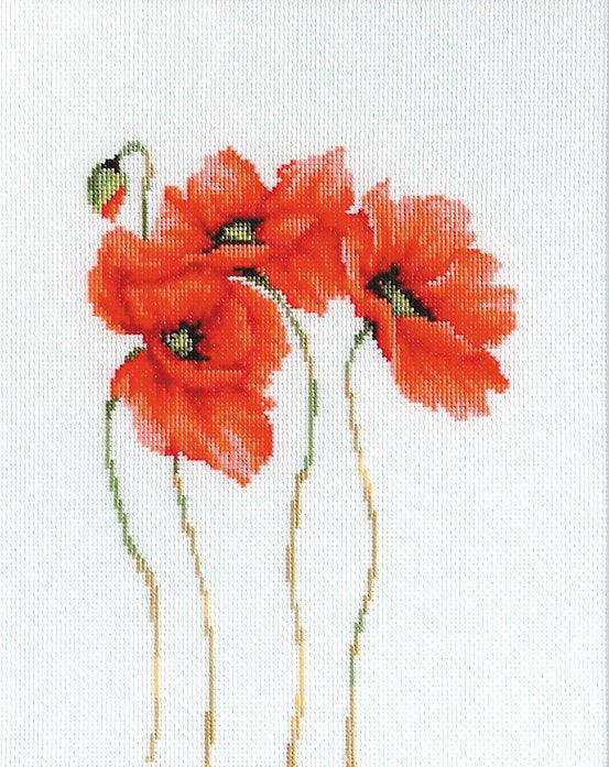 Poppies Counted Cross-Stitch Kit by Luca-S B2224L