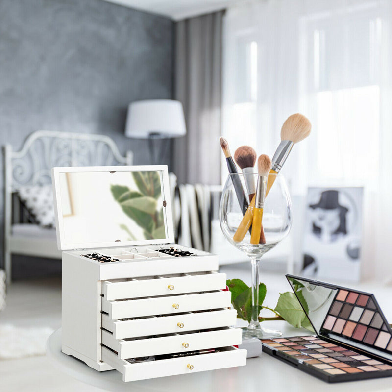 Wood Jewellery Box + Drawers