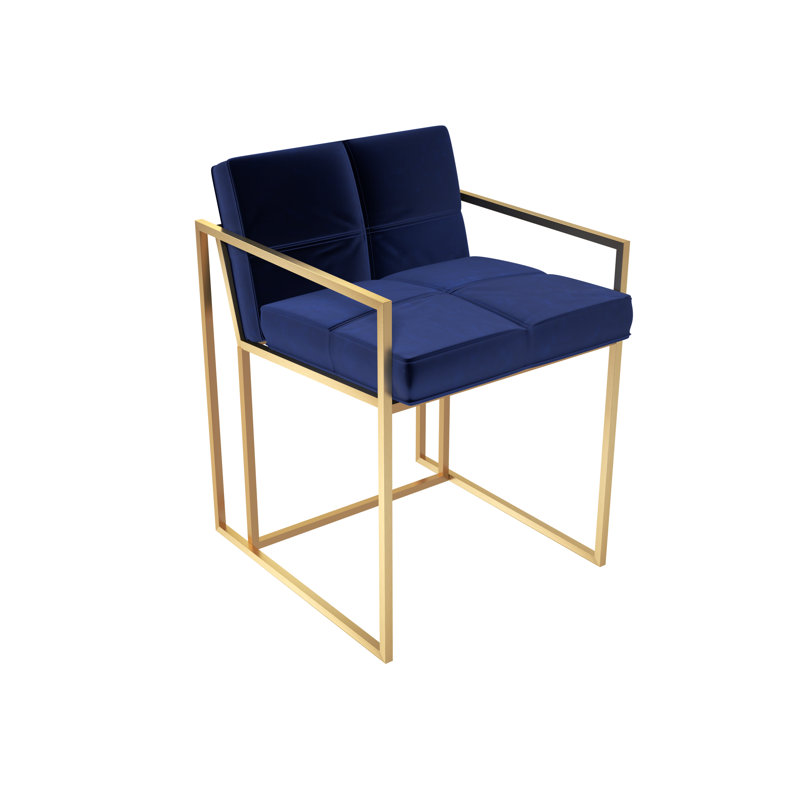 Wattripont Velvet Armchair, Brass Brushed, Midnight Blue