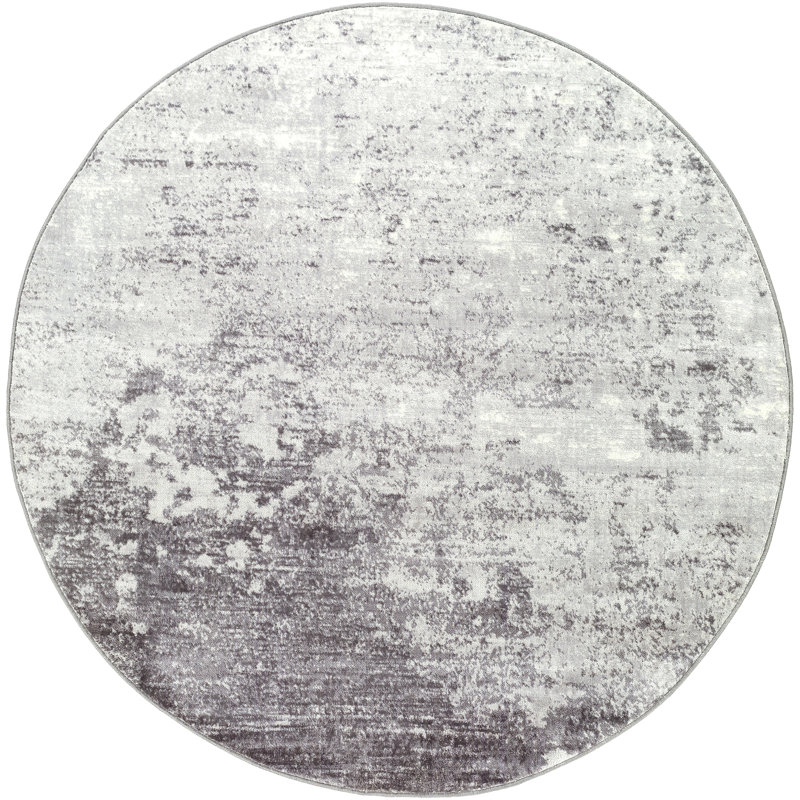 Power Loom Charcoal/White Rug, Round 160 cm