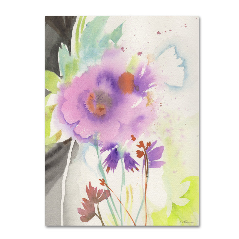 « mauve jardin shadows », reproduction d’art sur toile tendue, H 19 po x l 14 po x P 2 po
