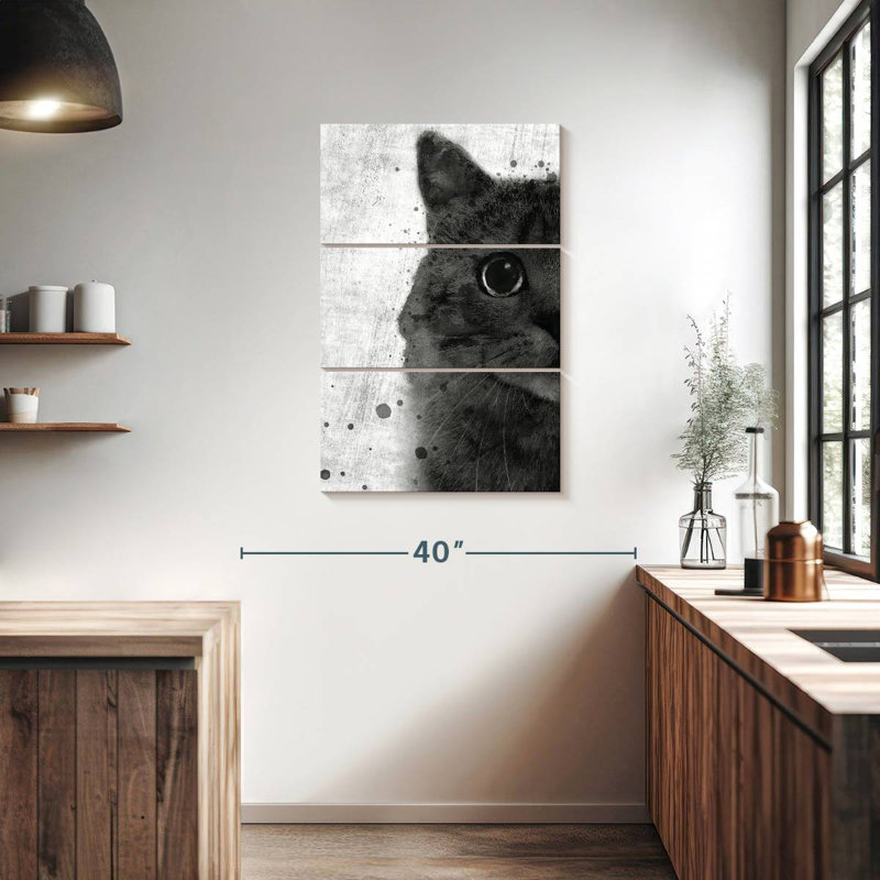 Brampt Black And White Cat, 38" H x 24" W