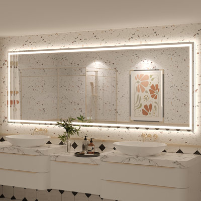 Molly Framelss or Framed LED Anti-Fog Tempered Glass Wall Bathroom Vanity Mirror - UL Certified