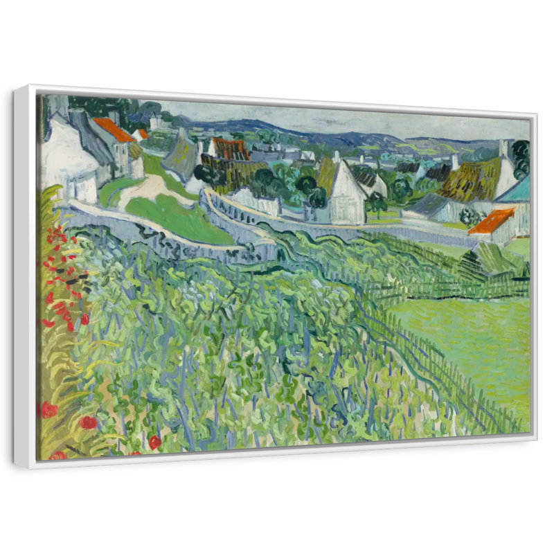Vignobles à Auvers, Cadre flottant blanc, 13 po x 9 po
