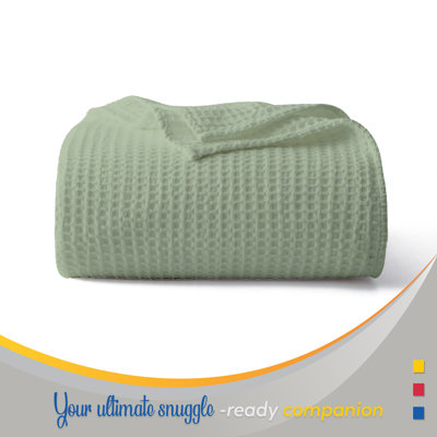 Couverture 100% coton tissée à la main, douce et antimicrobienne