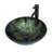 16.5" Glass Circular Vessel Bathroom Sink with Pop-Up Drain and Faucet-118628274