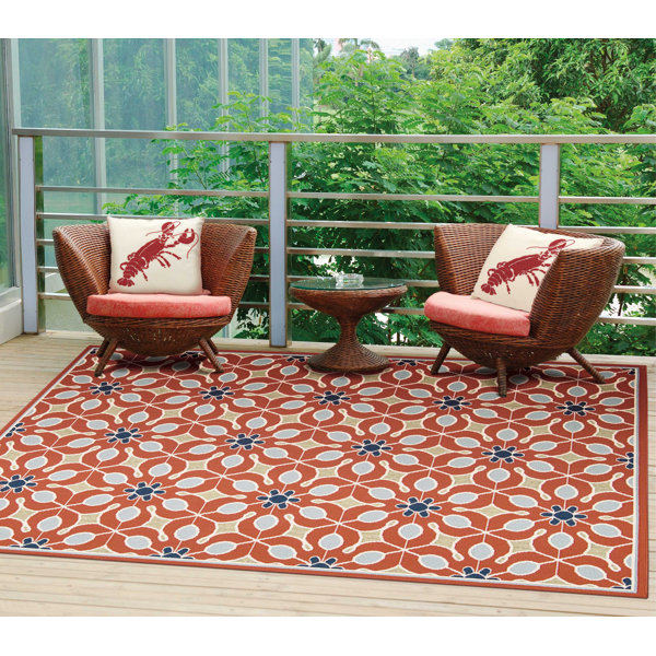 Winston Porter Caragan Geometric Indoor / Outdoor Rug & Reviews | Wayfair
