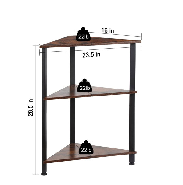 Archaimbaud 6-Tier Storage Open Shelf Unit, Free-Standing Metal Corner Rack Shelving with Wheels Williston Forge